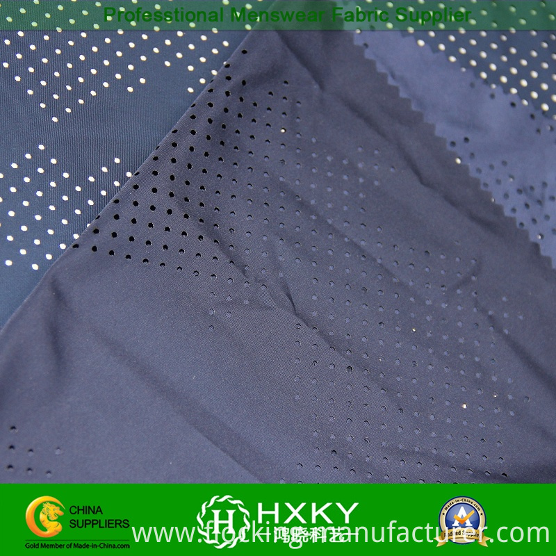 Perforated Polyester Memory Fabric with Pattern for Sportswear Jacket
